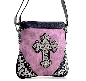 Rhinestone Cross Messenger Bag