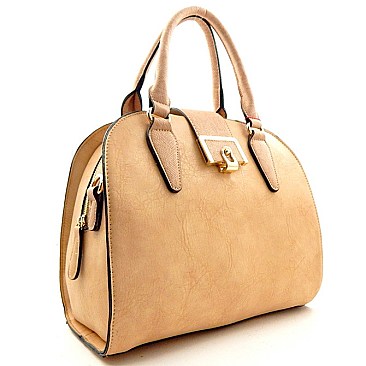 Leather Like 2 Tone 2 Way Satchel