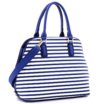 Stripe Print Dome Tote