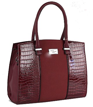 David Jones Croc Print Satchel