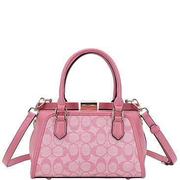Fashion Oval Pattern Print Handle Satchel