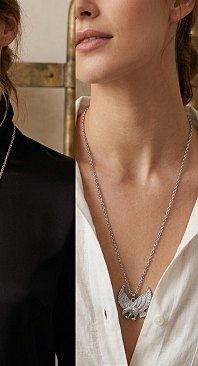 Flying Bald Eagle Pendant Necklace for Women & Men