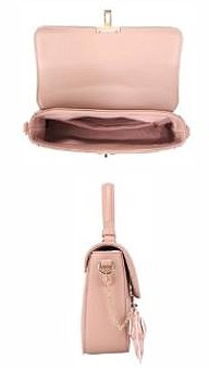 2- in-1 Oval Twist Lock Monogram Satchel Set + KeyChain Charming & Wallet