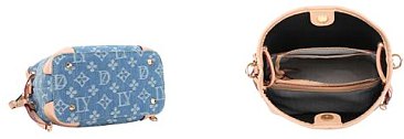 2-in-1 Printed Denim Shoulder Bag w Wallet