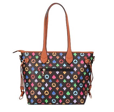 2-in-1 Monogram Shopper-Tote Wallet Set