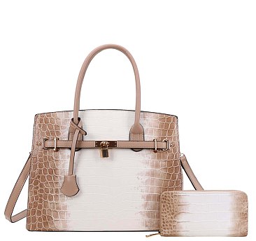 2 IN 1 Tie-dyed Hot Crocodile Satchel Set + Wallet