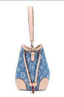 2-in-1 Printed Denim Shoulder Bag w Wallet