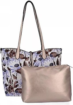 Designer David Jones Flower Print Tote Handbag