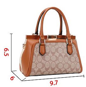 Fashion Oval Pattern Print Handle Satchel