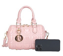 2-in-1 Quilted Heart Design Boston Satchel With Wallet