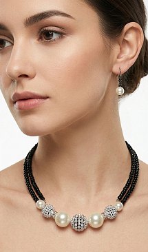 Pearl & Beads Fashion Necklace Earring Set