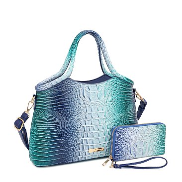 2-IN-1 Tie-dyed Croc Satchel-Crossbody Bag