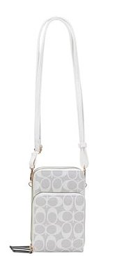 Oval Print Triple-Compartment Cellphone Wallet Messenger Bag