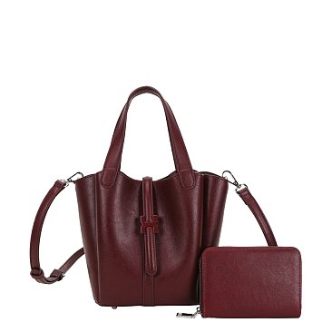 Buckled Tote / Shoulder Bag with Wallet