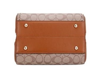 Metal Framed Oval Print Satchel Bag