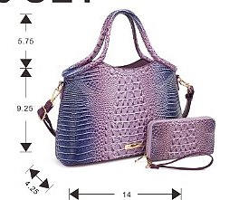 2-IN-1 Tie-dyed Croc Satchel-Crossbody Bag