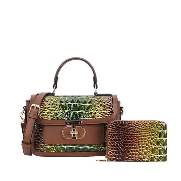 croc satchel set