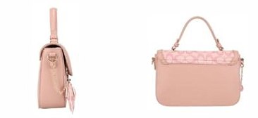 2- in-1 Oval Twist Lock Monogram Satchel Set + KeyChain Charming & Wallet