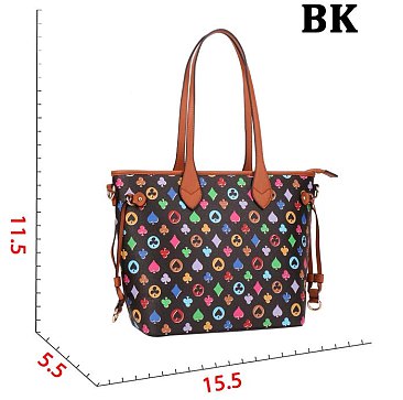 2-in-1 Monogram Shopper-Tote Wallet Set