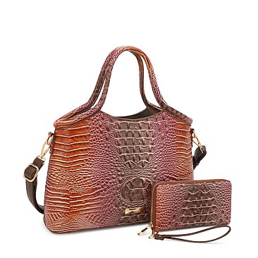 2-IN-1 Tie-dyed Croc Satchel-Crossbody Bag