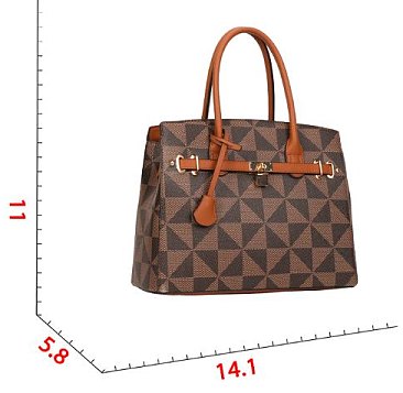 2-in-1 Monogram Padlock Satchel Set