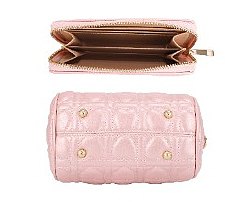 2-in-1 Quilted Heart Design Boston Satchel With Wallet