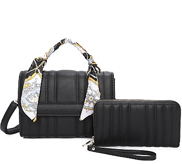 2-in-1 Crossbody Bag Scarfed & Wallet Set