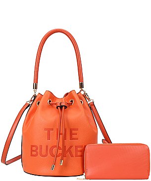 The Bucket Draw String Hobo -Shoulder Bag with Wallet