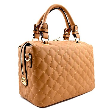 Quilted Boxy Shape Satchel