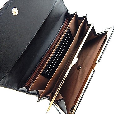Accented Patent Clutch Wallet