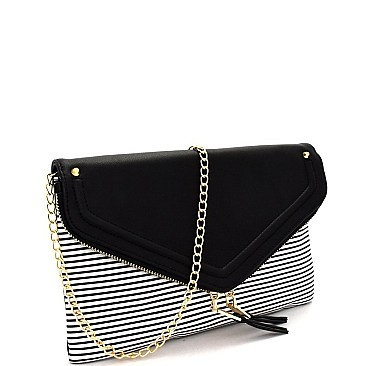 Fold-Over Envelope Clutch Shoulder Bag YLK17039-LP