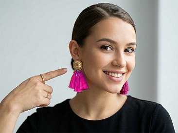 fichsia Tassel Drop Earing