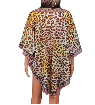 Bling Kaftan Poncho Cover Up V-Neck Top with Rhinestones