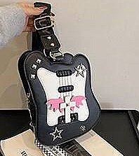 Rock Star Guitar Figure Novelty Cross Body Bag