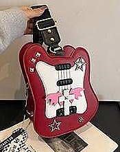 Rock Star Guitar Figure Novelty Cross Body Bag