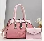 2 in 1 Crocodile & Patent Satchel Pouch Set