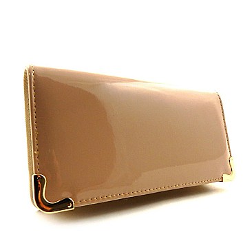 Patent Corner Accented Wallet