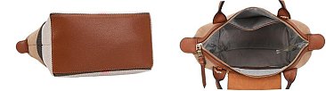 2-in-1 Plaid Luxury Top Handle Satchel Handbag Set