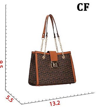 3 IN 1 Classic Monogram Shoulder Bag Crossbody & Wallet Set