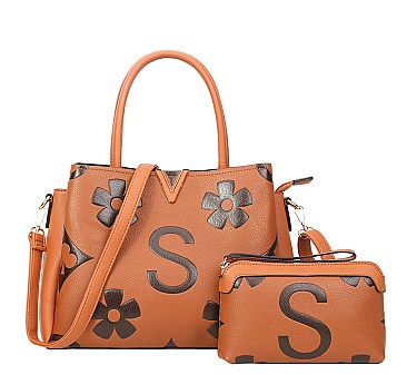 2 in 1 Monogram Classic Triple Compartment Satchel