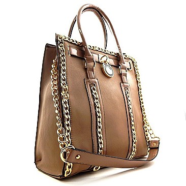 Chain Accented Padlock Purse