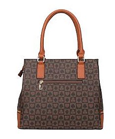 [S]DX0028-LP Chain Accent Inner Bag Textured 2 in 1 Satchel SET