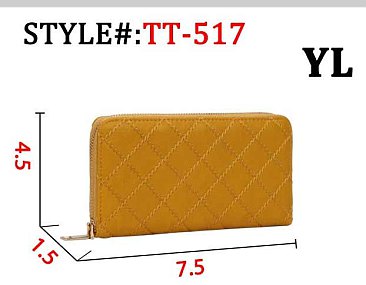 Stitched Zip-Around Wallet