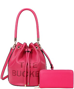 The Bucket Draw String Hobo -Shoulder Bag with Wallet