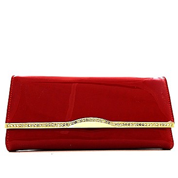 Accented Patent Clutch Wallet