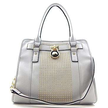 Studded Padlock Quality Celebrity Satchel