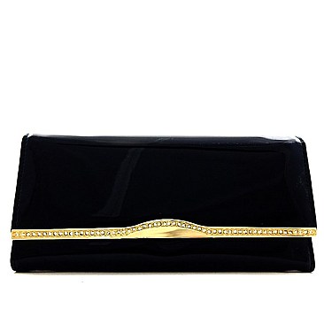 Accented Patent Clutch Wallet