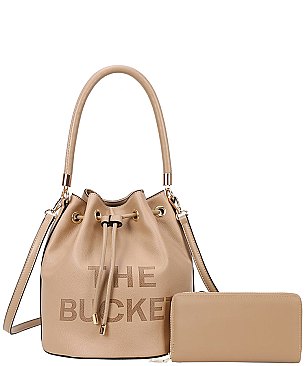 The Bucket Draw String Hobo -Shoulder Bag with Wallet