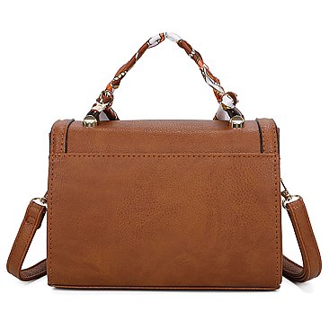 Scarfed Top Handle 2-in-1 Satchel Crossbody Bag