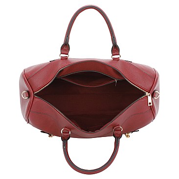 Chain Zipper 3-in-1 Boston Bag Satchel -Duffle